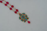 Kundan beads pendant necklace (4-6588)(R)