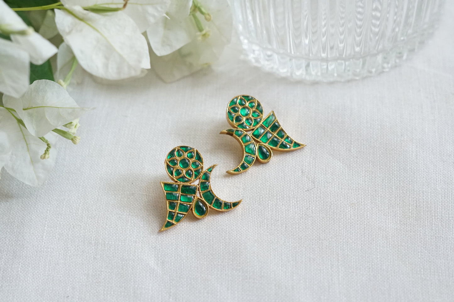 Green Stone Kundan Earrings (1-5273)(R)