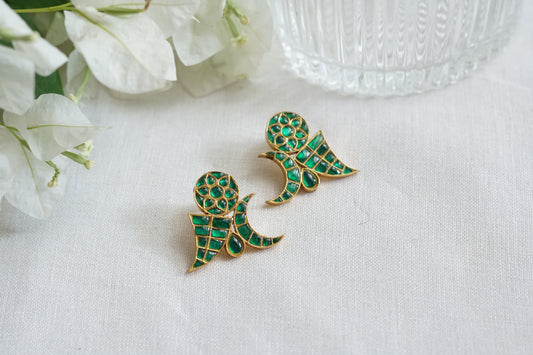 Green Stone Kundan Earrings (1-5273)(R)