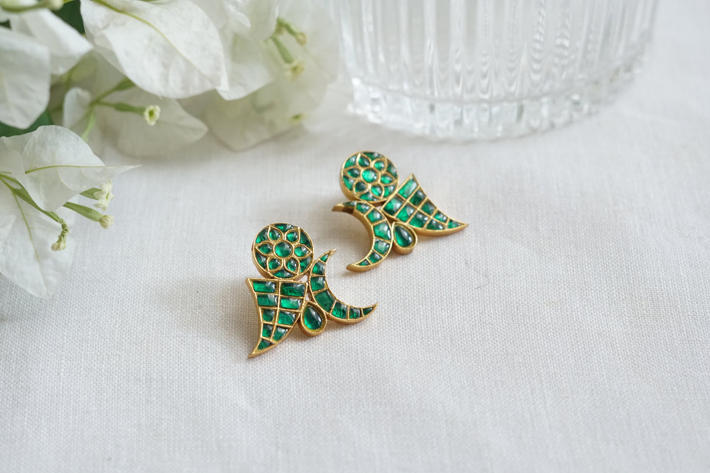 Green Stone Kundan Earrings (1-5273)(R)