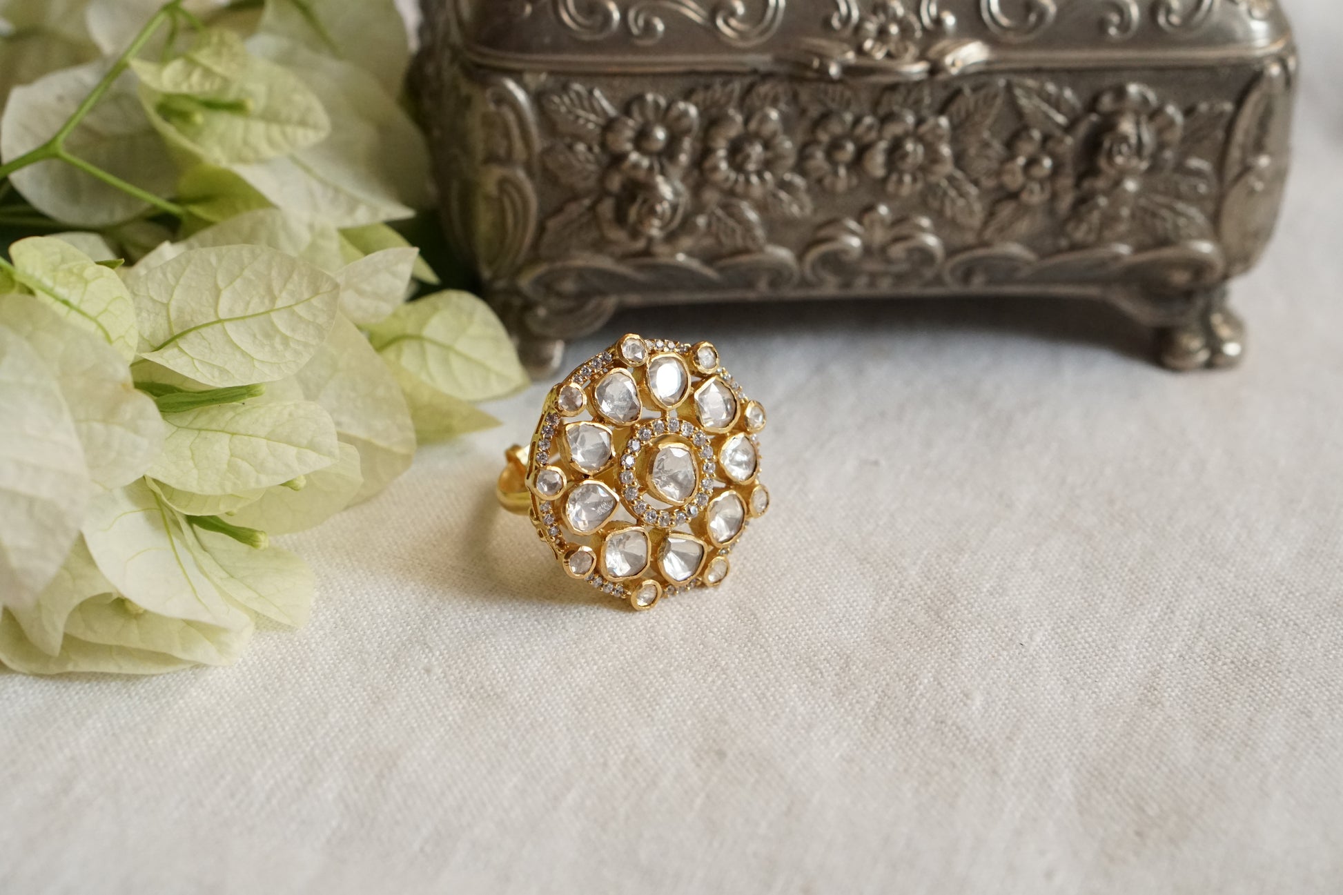 Mossainite polki Ring (6-329)(R)(preorder) - JEWELSTYLE