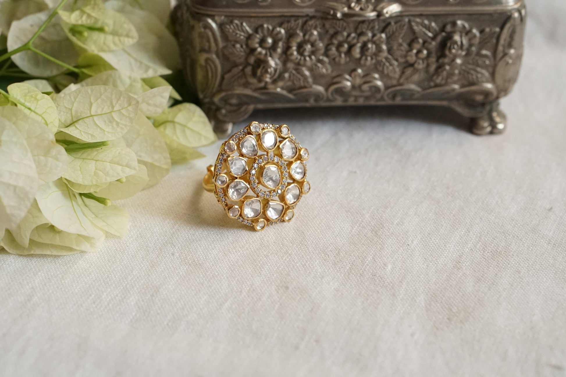 Mossainite polki Ring (6-329)(R)(preorder) - JEWELSTYLE