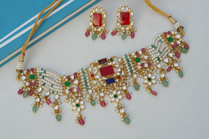 kundan necklace set (4-6425)(R)(INTRODUCTORY PRICE)