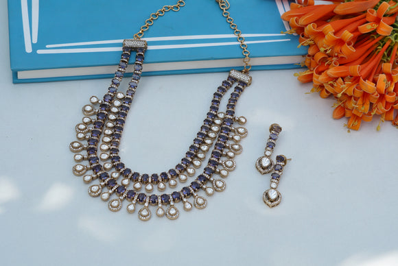 polki necklace set (4-6928)(B)