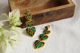 Green Kundan Stone Earrings (1-4757)(R)