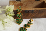 Green Kundan Stone Earrings (1-4757)(R)