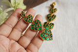 Green Kundan Stone Earrings (1-4757)(R)