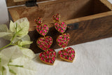 Pink Kundan Stone Earrings (1-4758)(R)