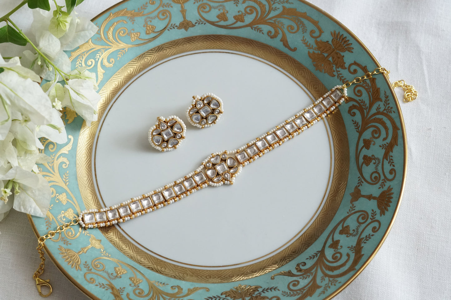 Kundan Choker Set (4-9284)(R)