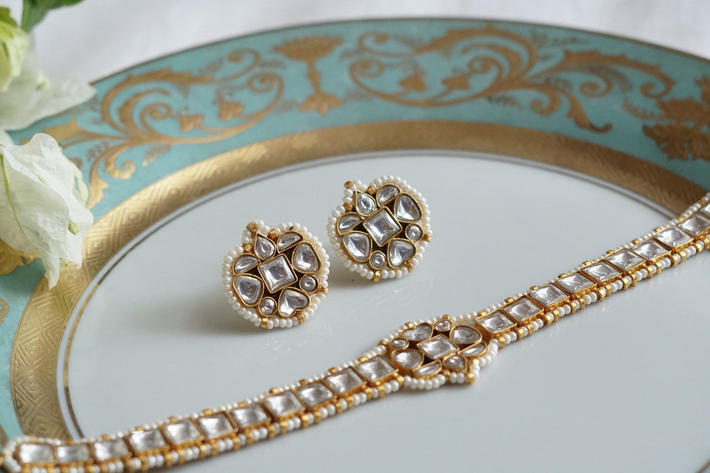 Kundan Choker Set (4-9284)(R)