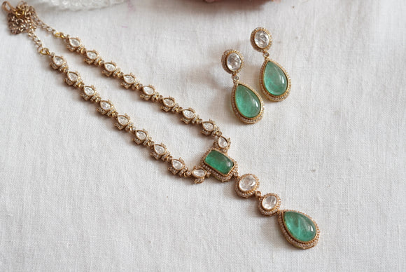 Light Green  Polki Necklace Set (4-7883)(B)