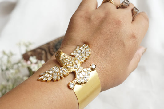 Bird Kundan Bangles openable (3-490)(R)