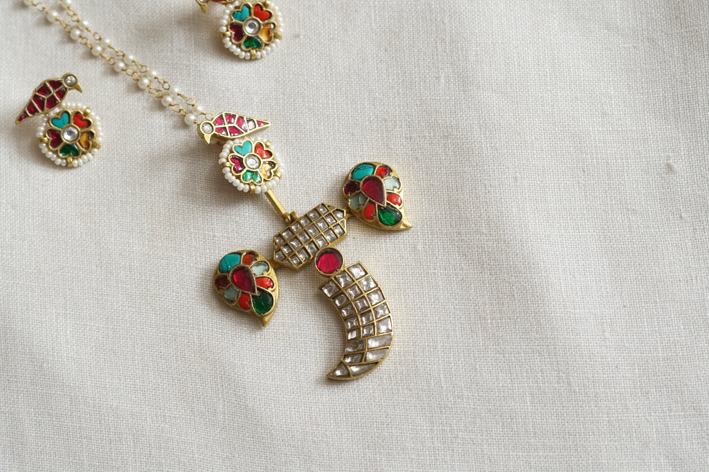 Navratan Kundan Pendant Set (4-9298)(A)