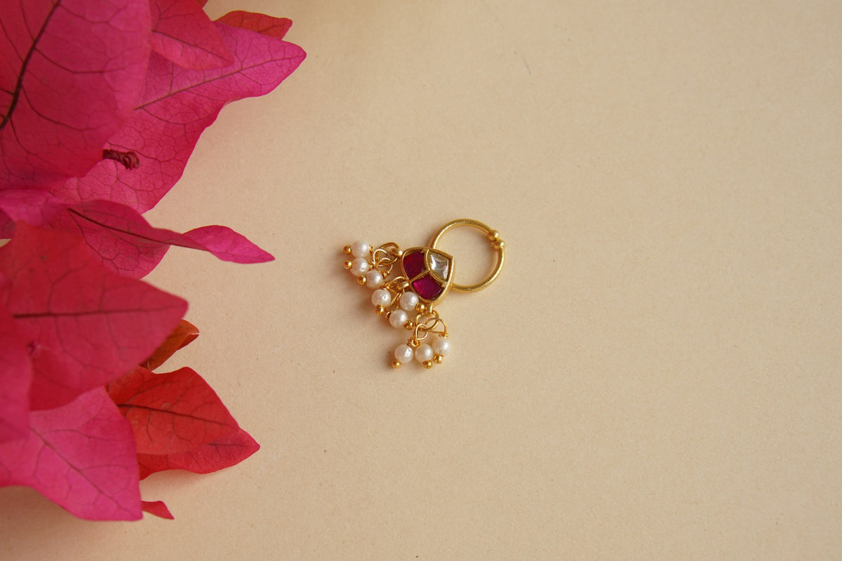Kundan Septum Nosering (2-238)(AK) - JEWELSTYLE