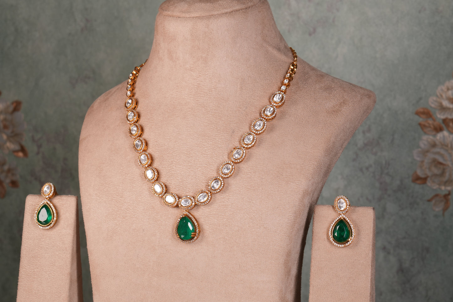 Polki Necklace Set(4-9220)(K)
