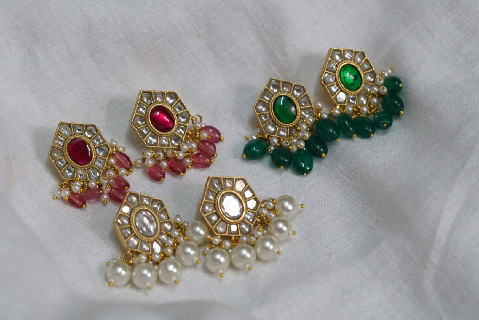 Kundan earring (1-3173)(R)(OFFER PIECE) - JEWELSTYLE