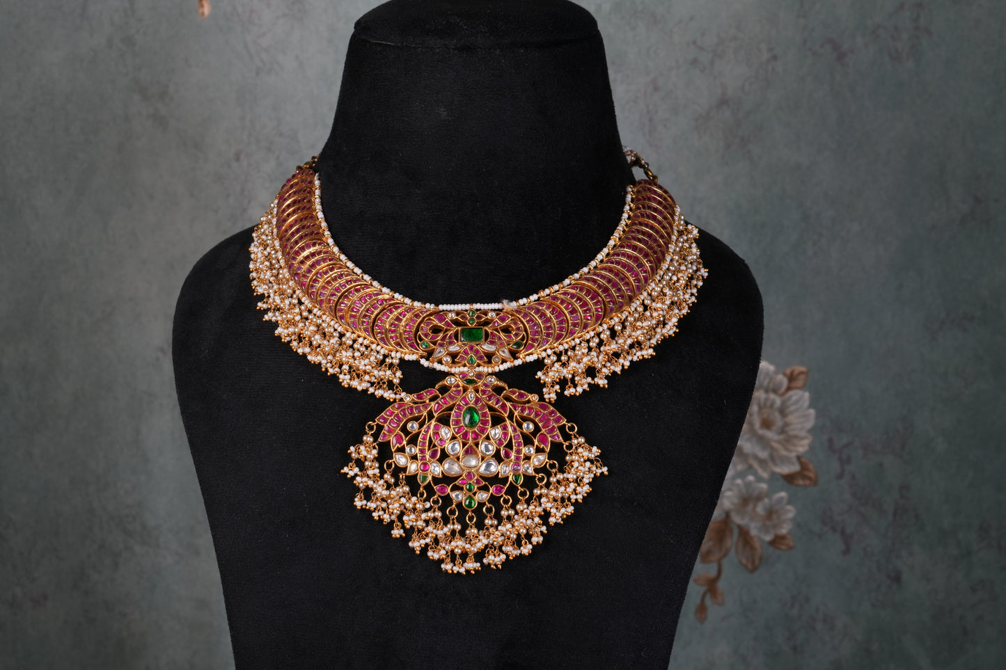 Kundan Necklace (4-9198)(K) - JEWELSTYLE