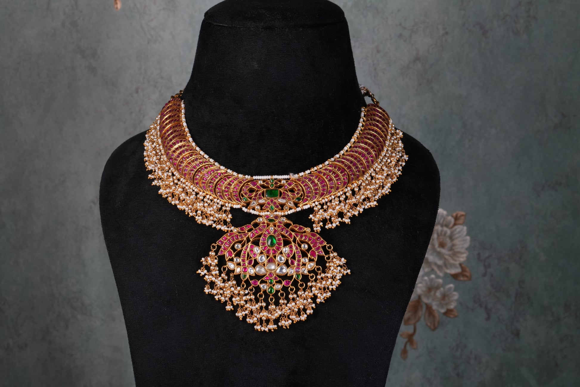 Kundan Necklace (4-9198)(K) - JEWELSTYLE