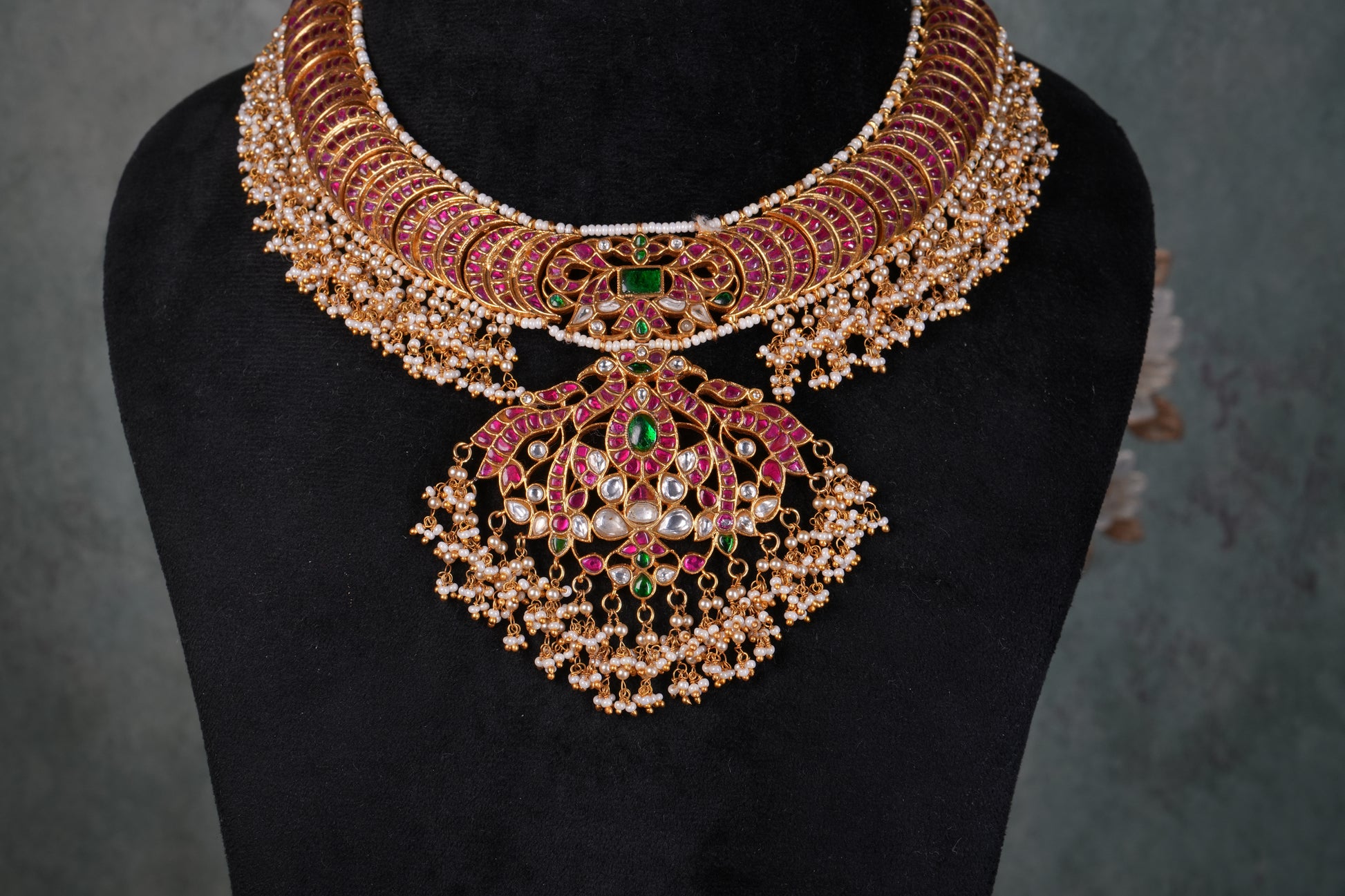 Kundan Necklace (4-9198)(K) - JEWELSTYLE