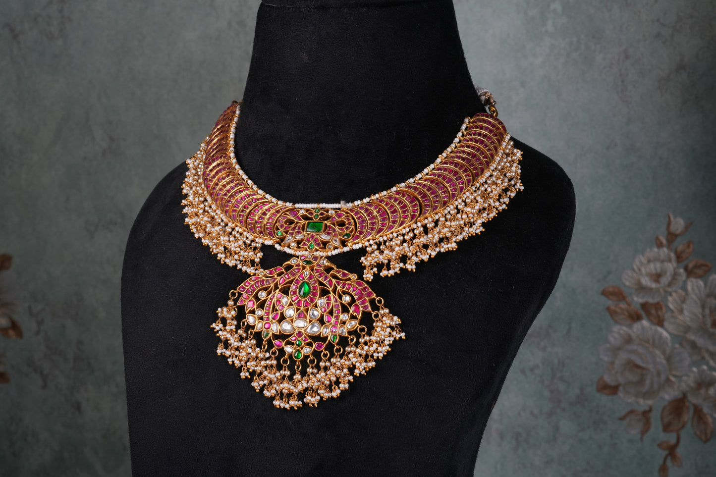 Kundan Necklace (4-9198)(K) - JEWELSTYLE