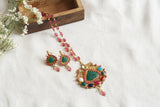 Multi Kundan Pendant Set (4-9296)(A) - JEWELSTYLE