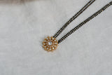Black beads Polki pendant Necklace (4-6125)(R)