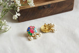 Multi Stone Kundan Studs (1-5293)(A) - JEWELSTYLE