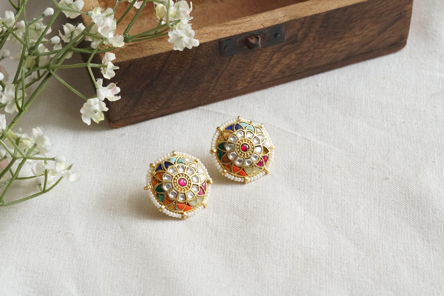 Navratan Kundan Studs (1-5292)(A)