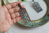 Blue Stone Ad Earrings (1-5305)(B)(from turkey) - JEWELSTYLE