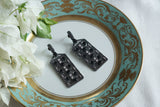 Black Stone Ad Earrings (1-5307)(B)(from turkey) - JEWELSTYLE