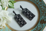 Black Stone Ad Earrings (1-5307)(B)(from turkey) - JEWELSTYLE
