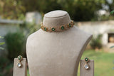 Green Stone Polki Choker Set (4-8641)(B)