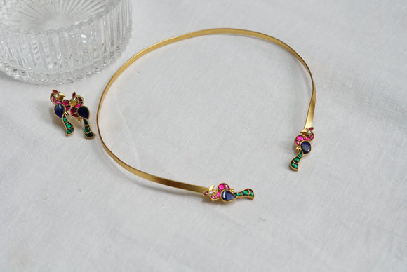 Peacock hasli necklace set (4-5845)(EX)