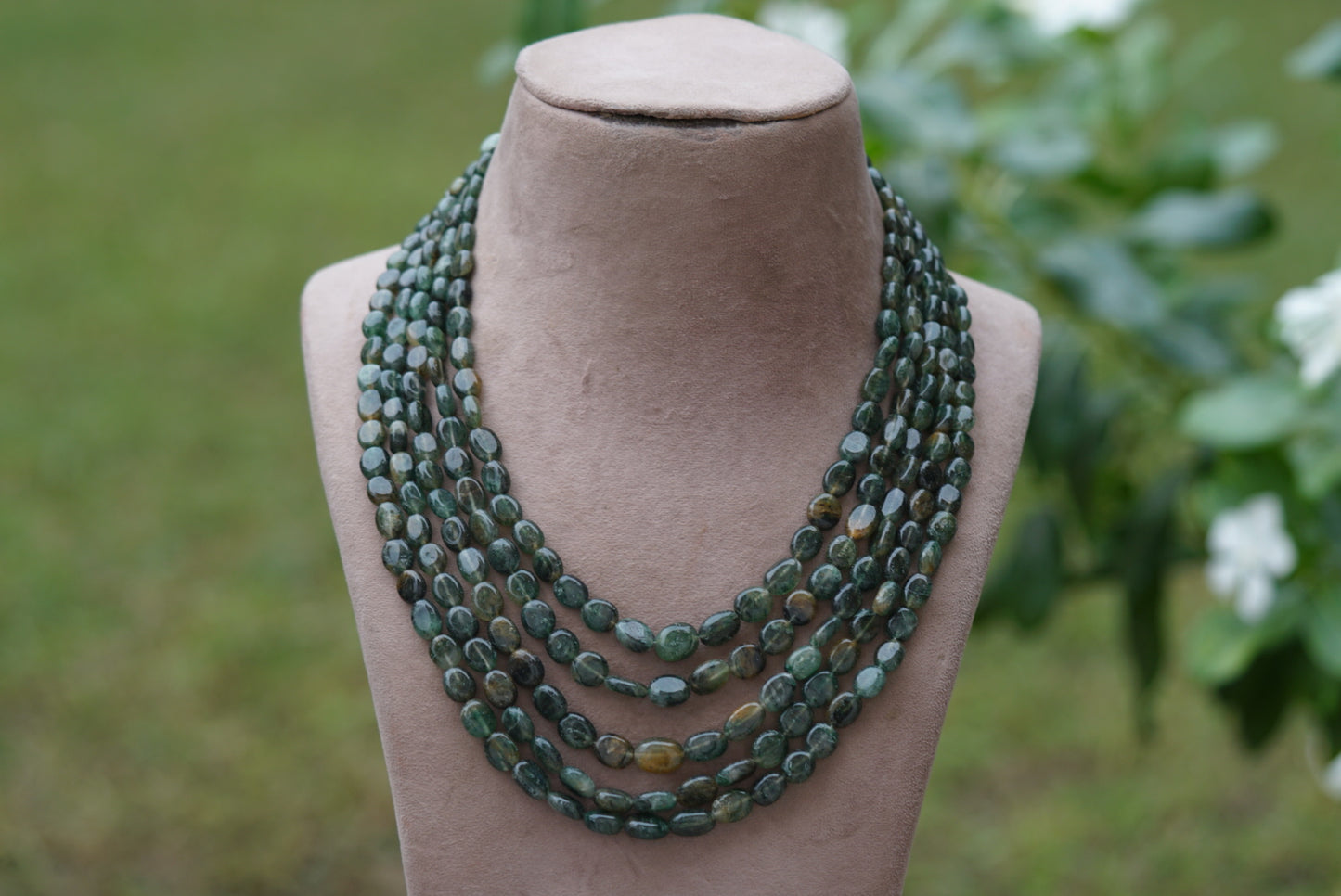 Green Beads Necklace (4-6117)(F) - JEWELSTYLE