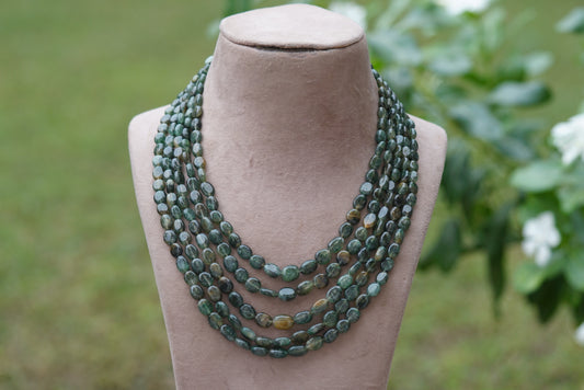 Green Beads Necklace (4-6117)(F) - JEWELSTYLE