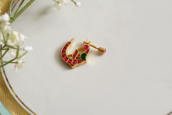 92.5 silver kundan nose Ring (2-169)(K)
