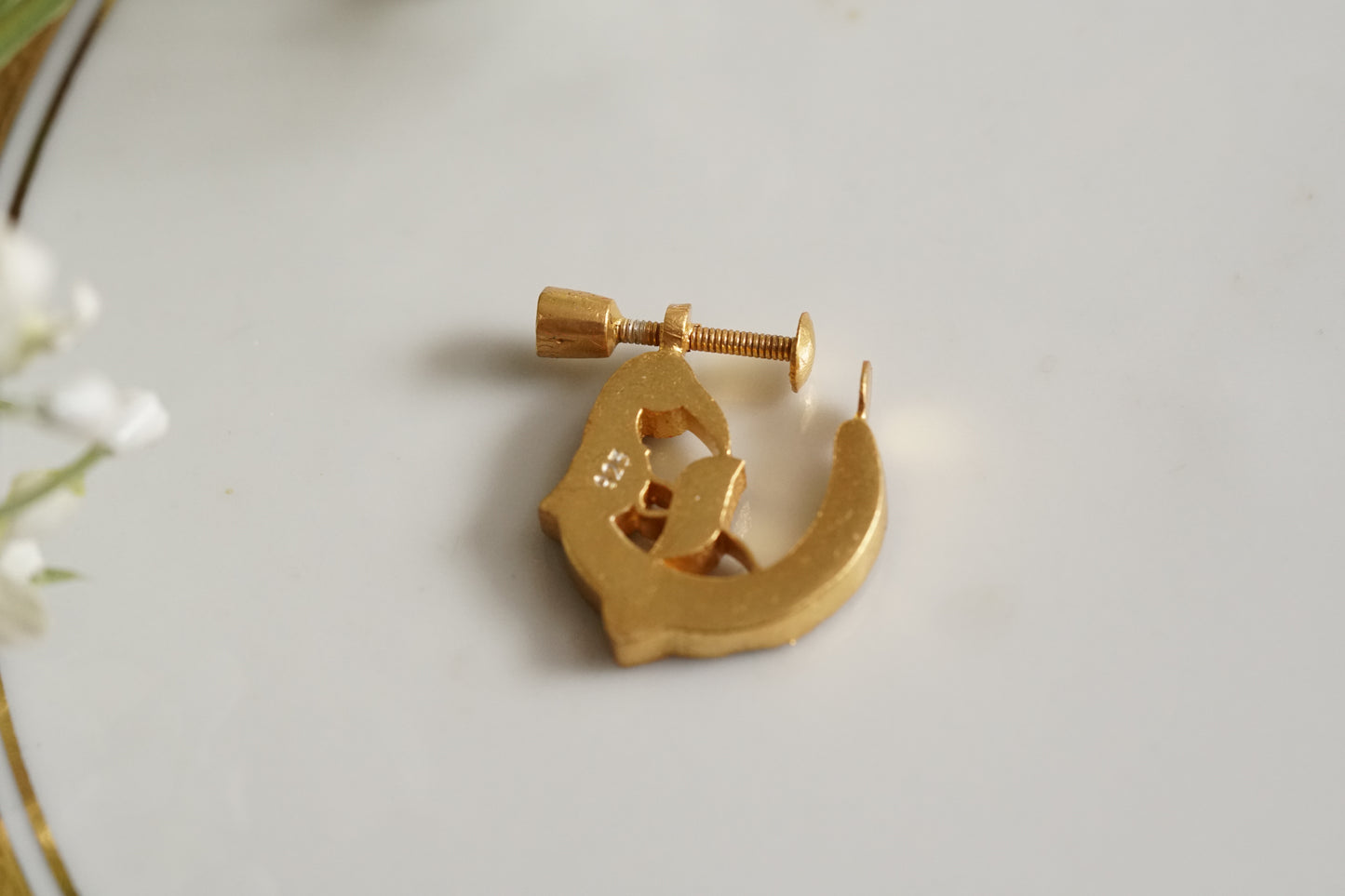 92.5 silver kundan nose Ring (2-169)(K)