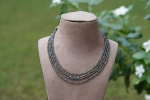 Grey Beads Necklace (4-6118)(F)