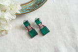 Green Stone Ad Earrings (1-5310)(B)(from turkey) - JEWELSTYLE