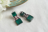 Green Stone Ad Earrings (1-5310)(B)(from turkey) - JEWELSTYLE