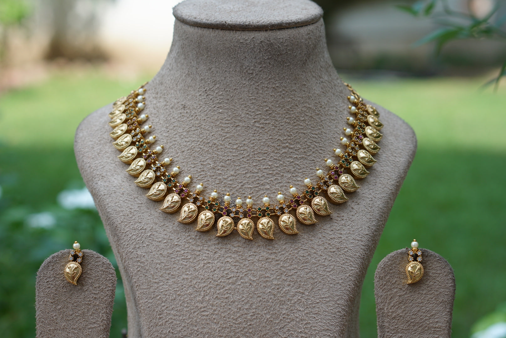 Small mango Necklace set (4-7588)(AK) - JEWELSTYLE