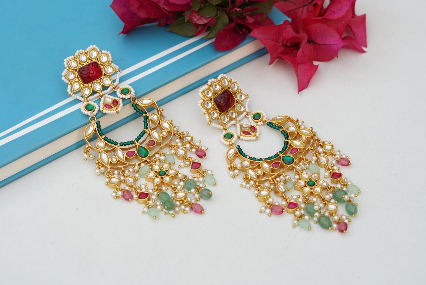 Kundan Earring (1-3352)(R)(already discounted)