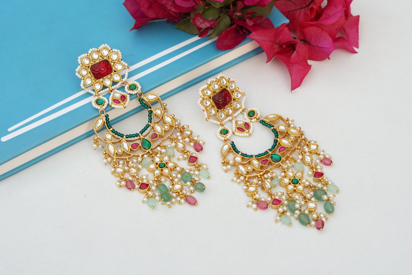 Kundan Earring (1-3352)(R)(already discounted)