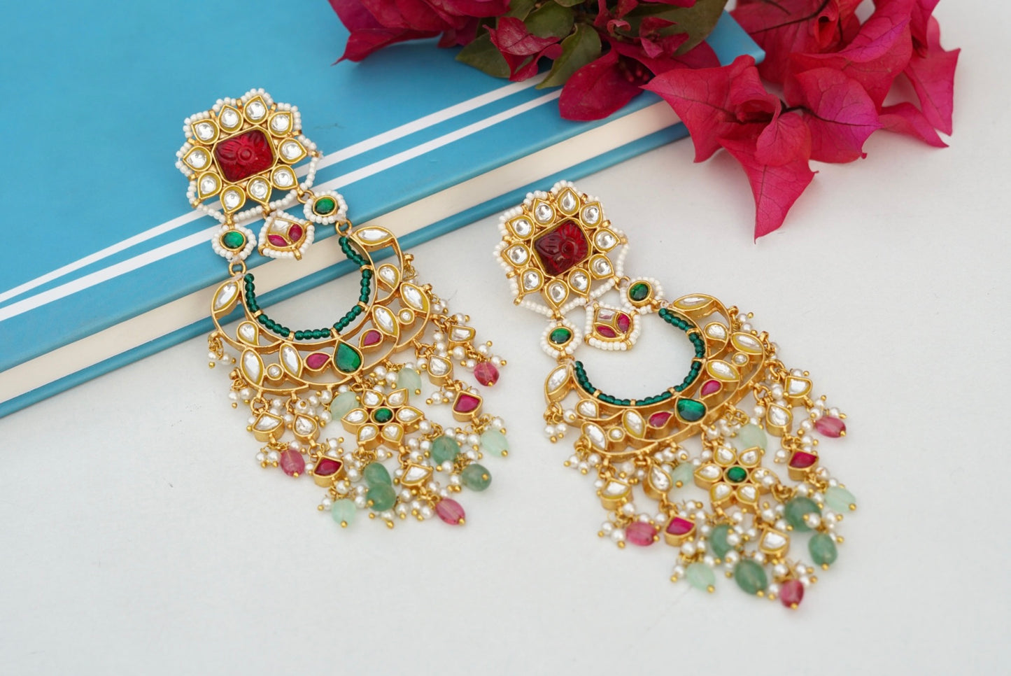 Kundan Earring (1-3352)(R)(already discounted)