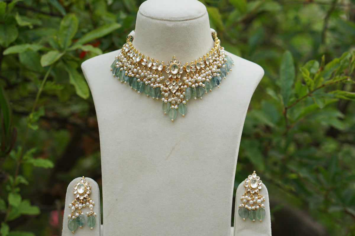Kundan necklace set (4-8097)(A)(ALREADY DISCOUNTED)