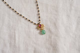 Kundan black beads chain (4-8289)(K)