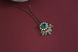 Black Beads green polki Pendant (4-9264)(AK) - JEWELSTYLE