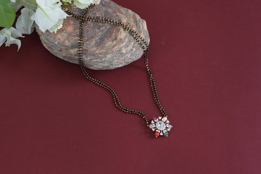 Multi stone Black Beads Pendant (4-9261)(AK) - JEWELSTYLE