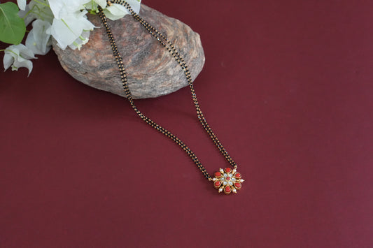 Black Beads coral Pendant (4-9263)(AK) - JEWELSTYLE