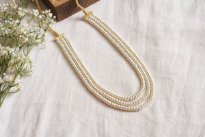3 line Beads Necklace (4-8311)(F)